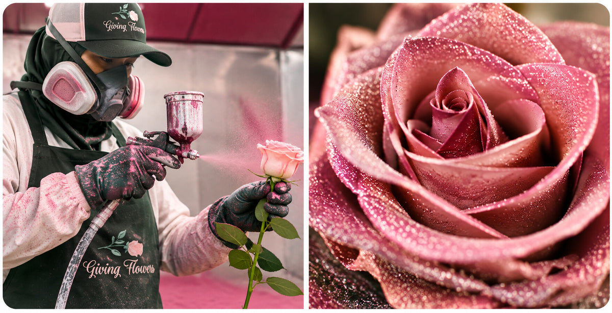 Tinting roses at the Giving Flowers farm